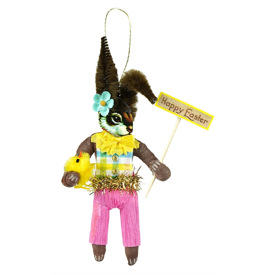 Brown Easter Bunny Boy Ornament - Traditions Exclusive