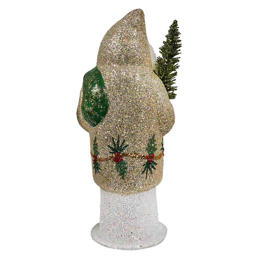 Ice Gold Santa With Holly Detail