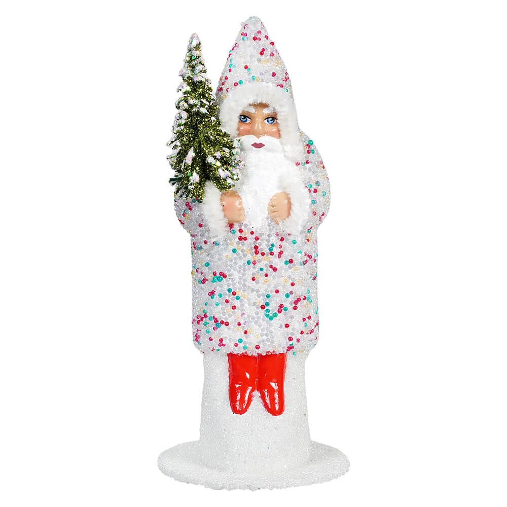 Ino Schaller Confetti Sugarbead Coat Santa Holding Tree
