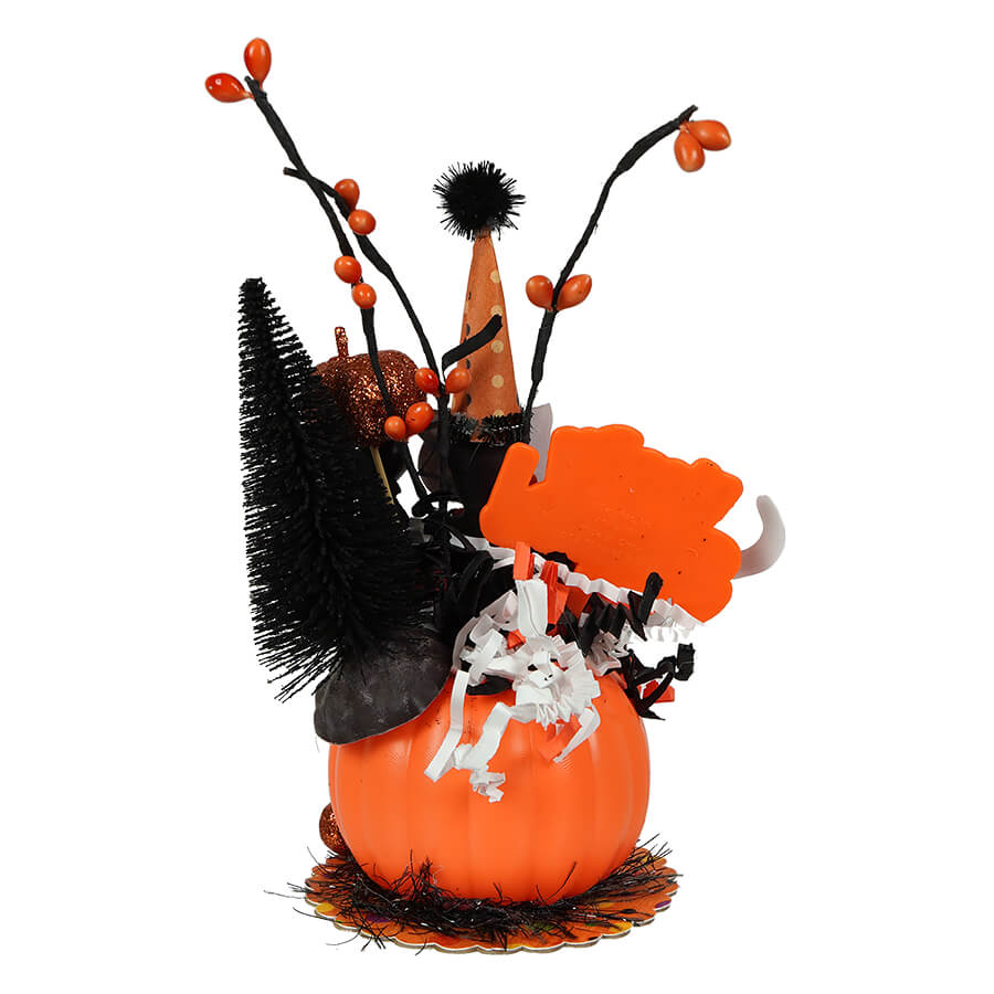 Orange Halloween Black Cat in Jack-o-Lantern