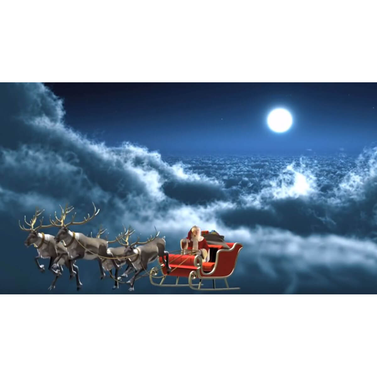 Santa in Sleigh with Reindeer Projection DVD