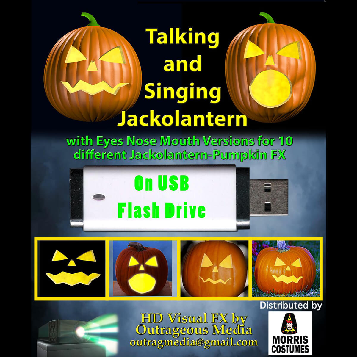 Talking & Singing Jack O' Lantern USB