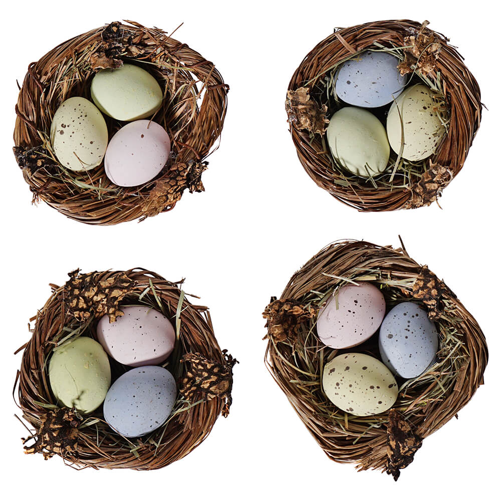 Box Of Nested Pastel Speckled Eggs Set/4