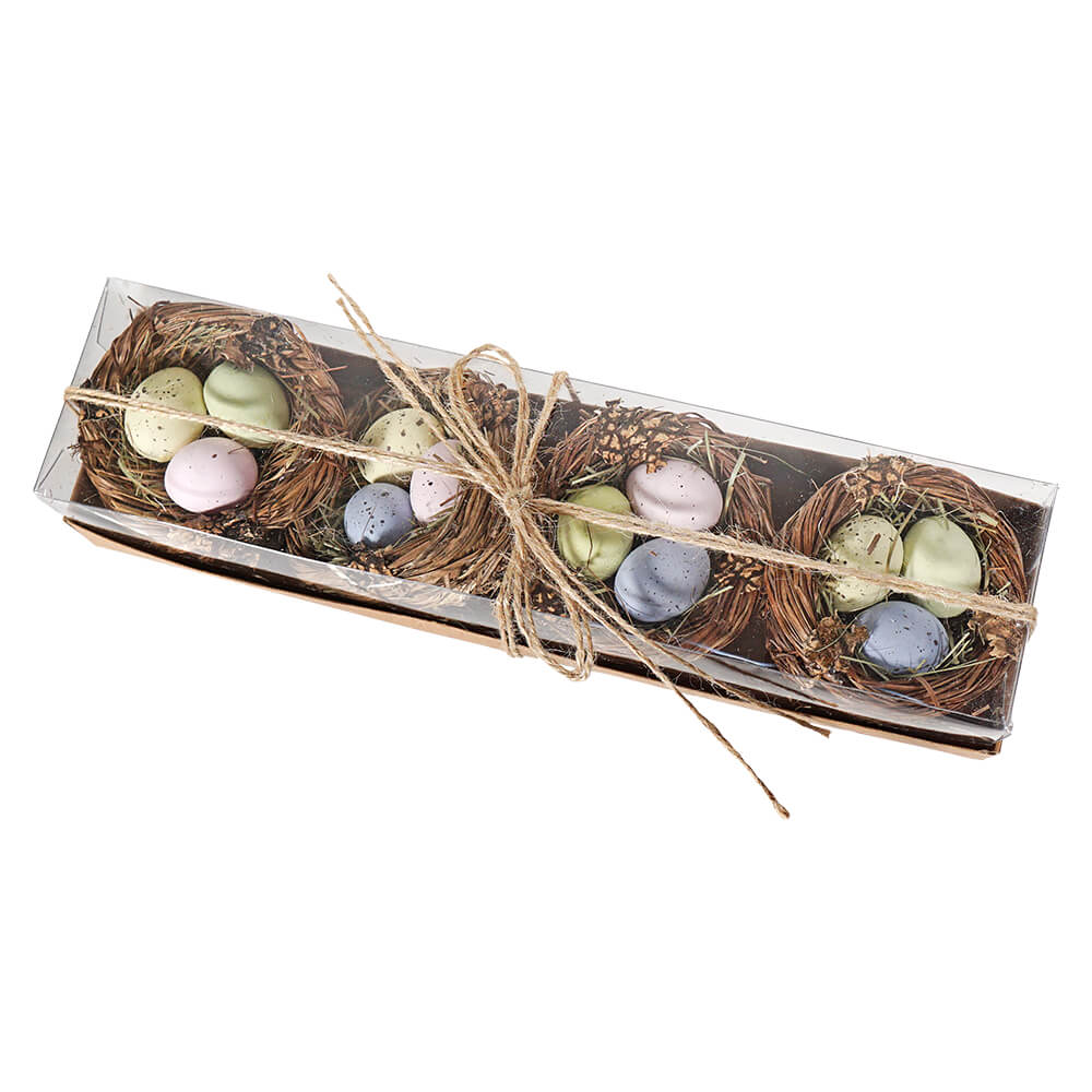 Box Of Nested Pastel Speckled Eggs Set/4