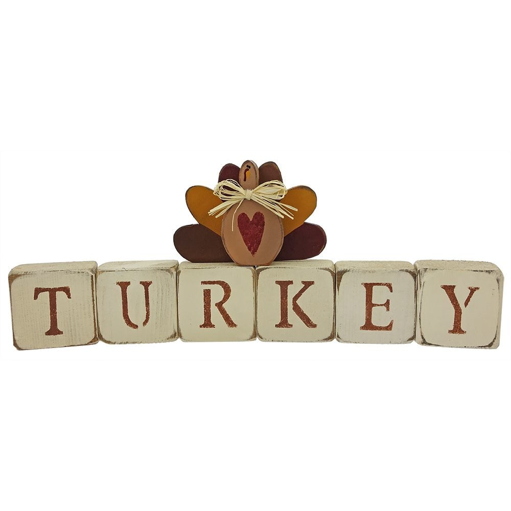 Turkey Wood Blocks with Turkey Sitter