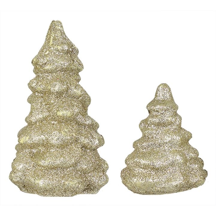 Champagne Frosted Trees Set/2