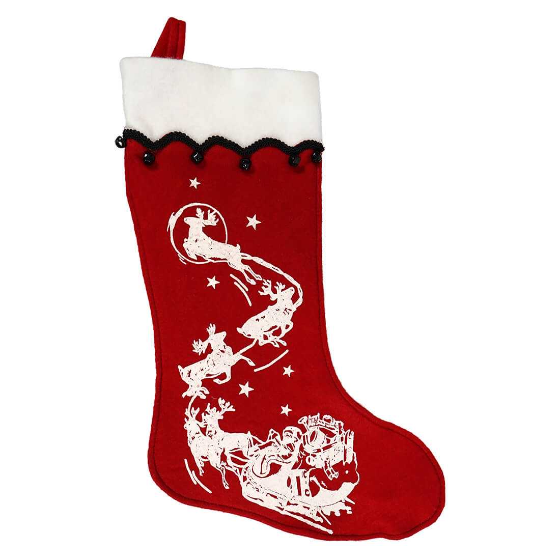 Red Santa & Sleigh Stocking