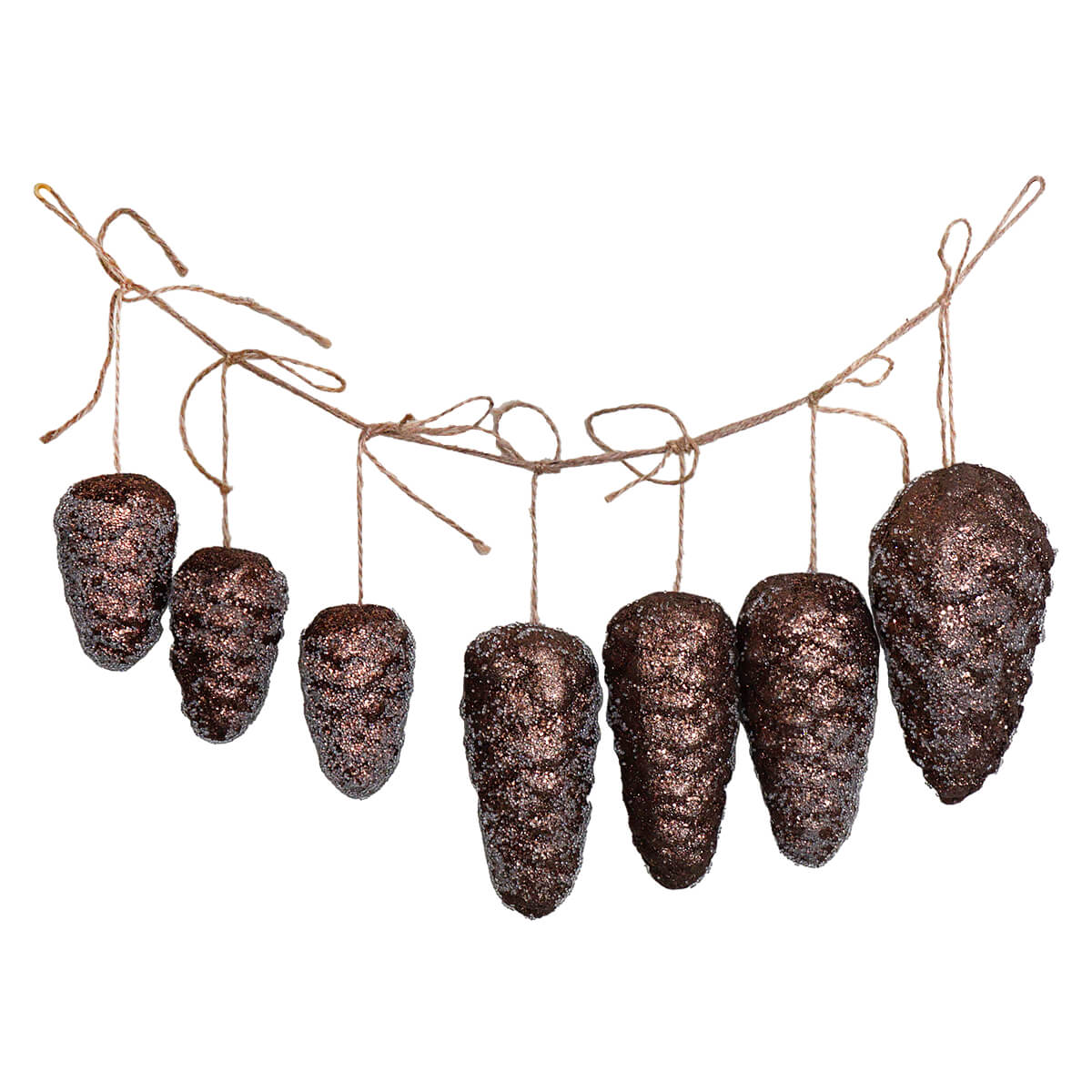 Brown Glittered Hanging Pinecones