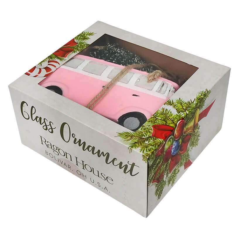 Pink Van With Christmas Tree Ornament