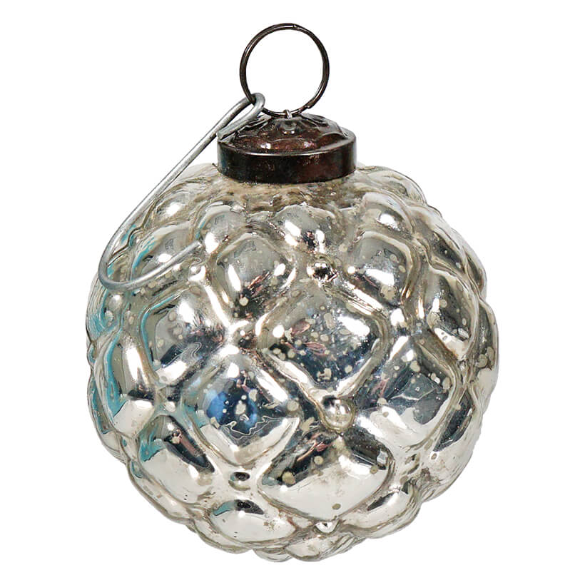 Silver Quilted Kugel Ornament