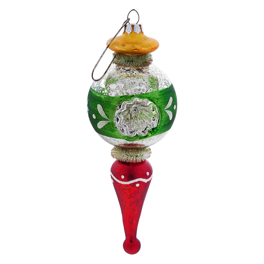 Red, Gold & Green Finial Ornament