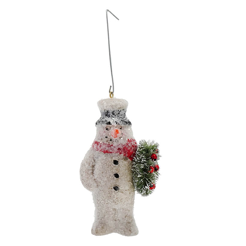 Snowman With Wreath Ornament