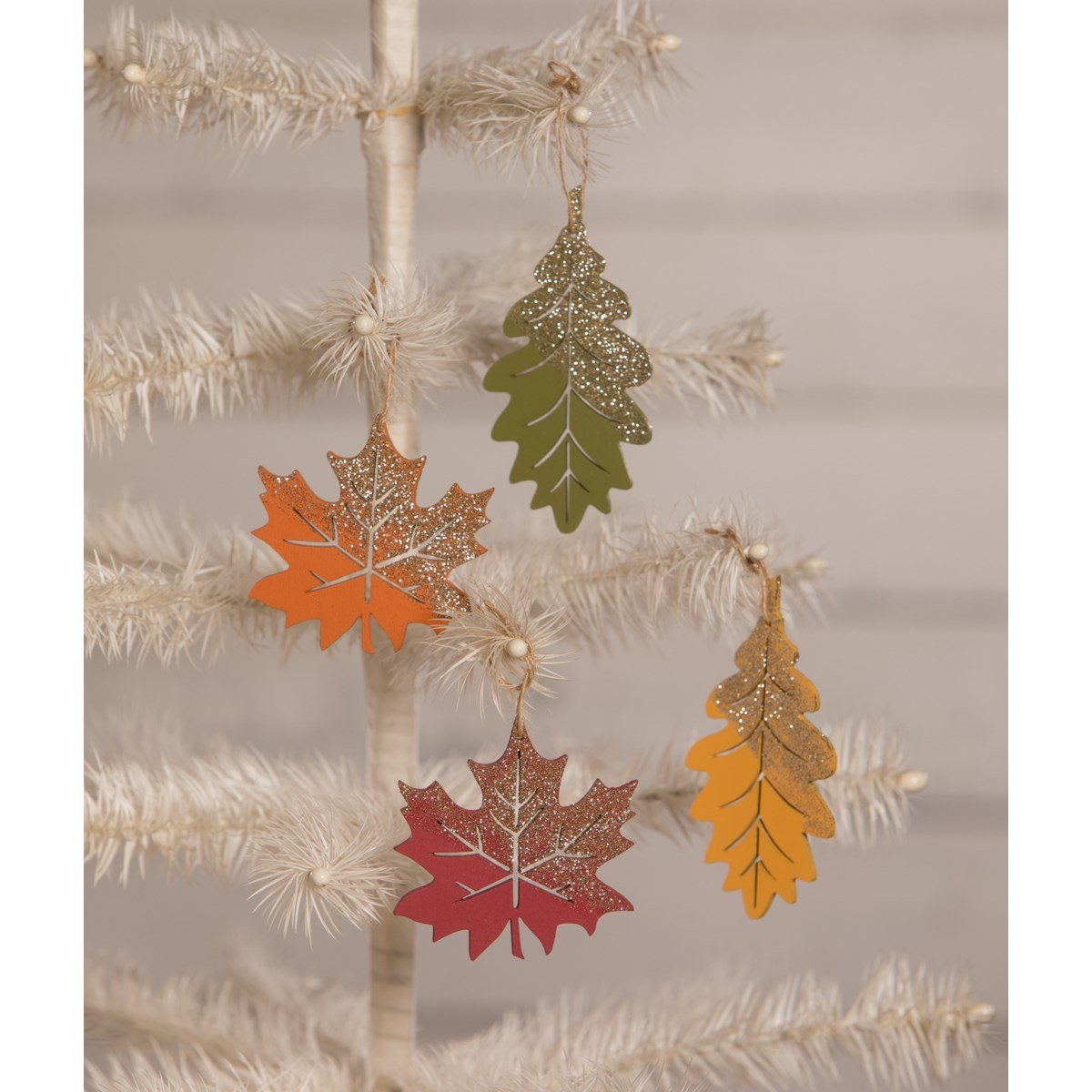 Fall Harvest Leaf Ornaments Set/4