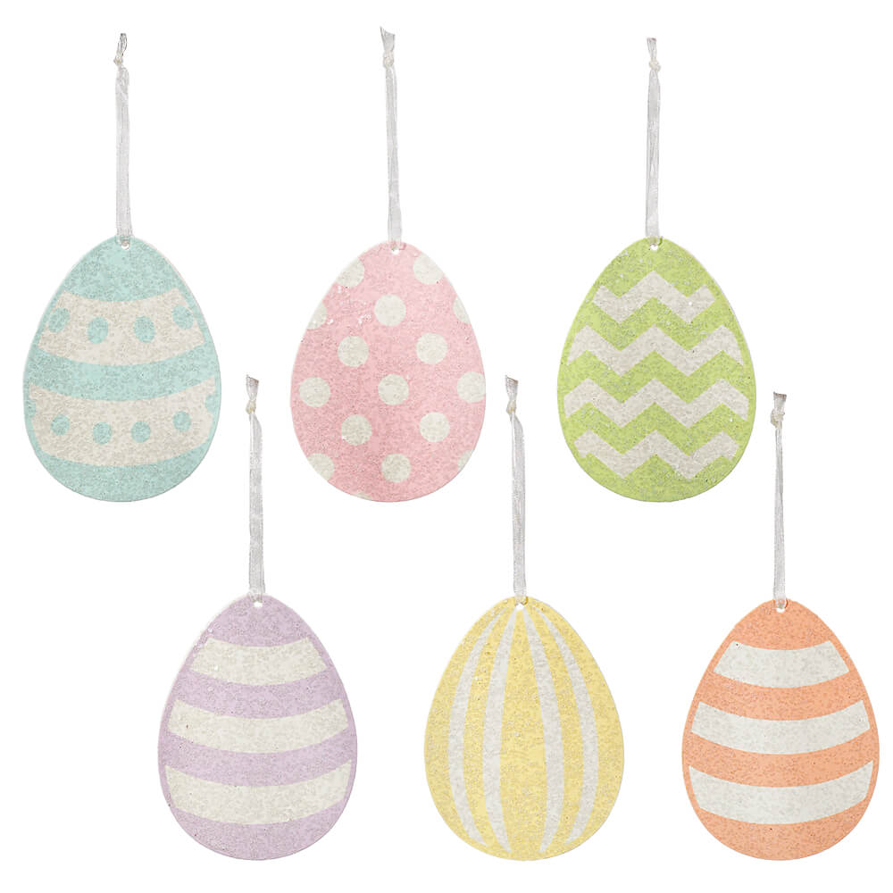 Spring Rainbow Egg Ornaments Set/6