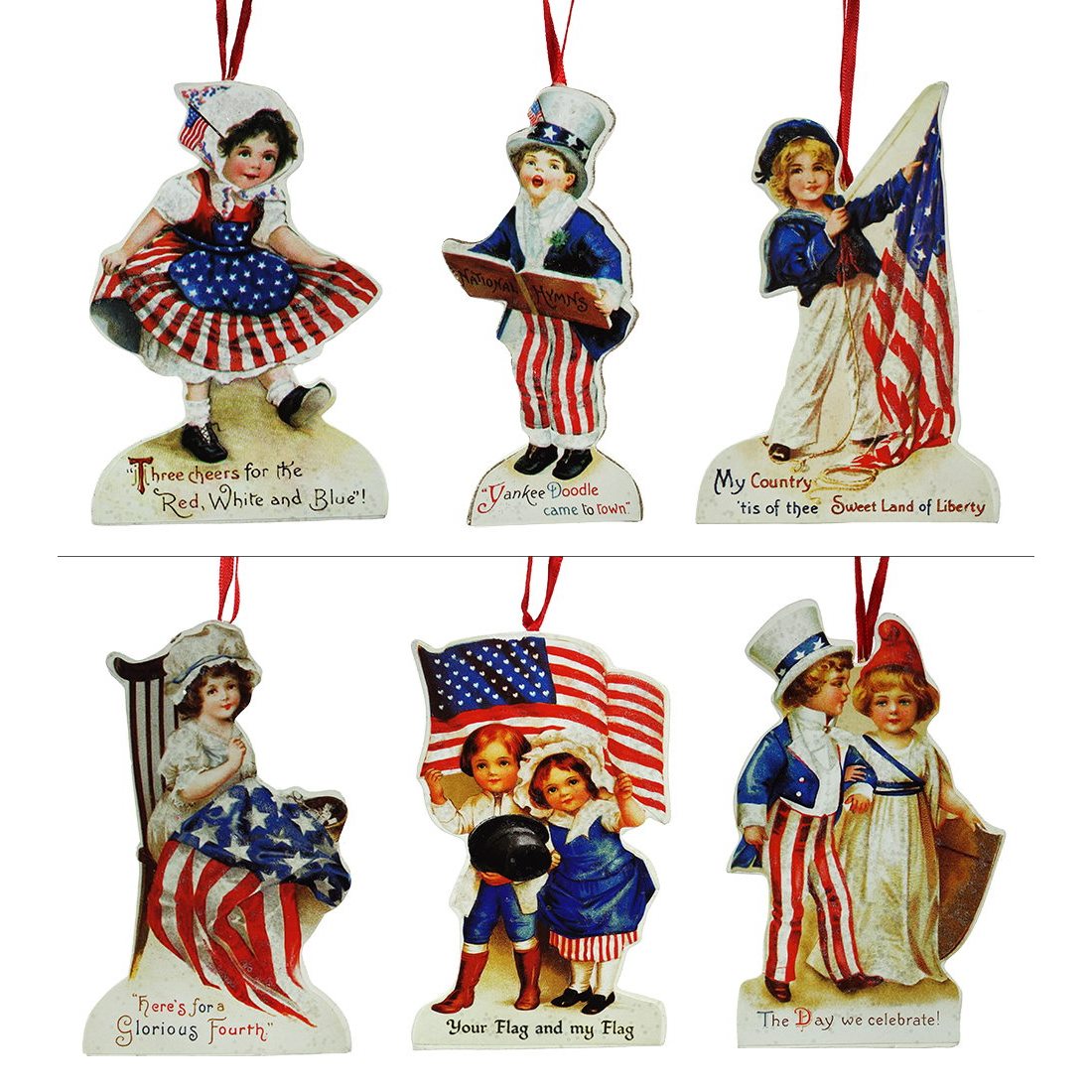 American Die Cut Ornaments Set/6