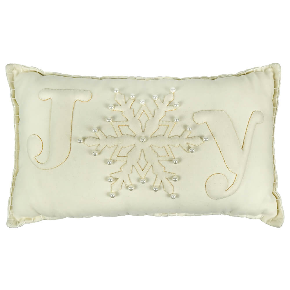 Joy Snowflake Christmas Pillow