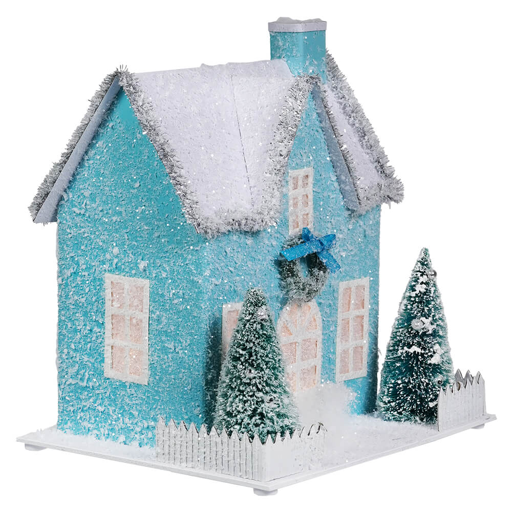 Frosted Blue Lighted Paper House