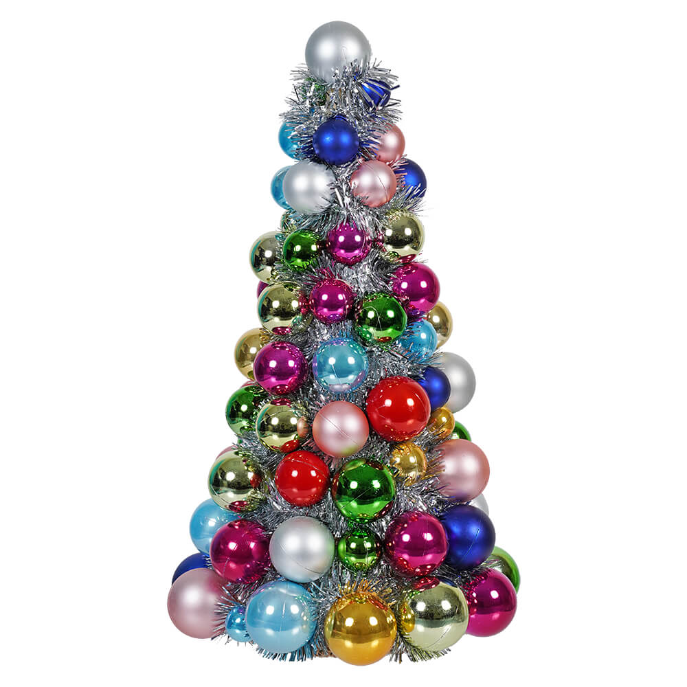13" Multicolored Ball Ornament Tree