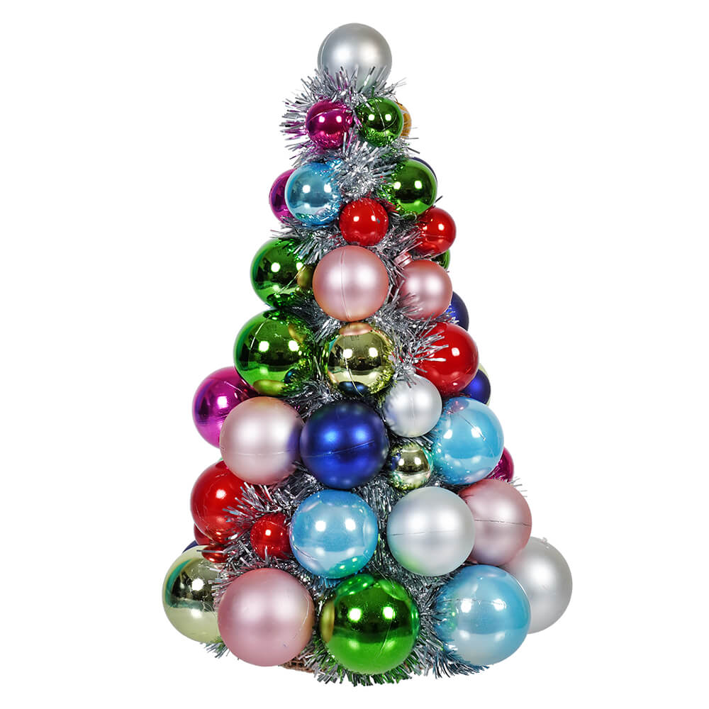 10" Multicolored Ball Ornament Tree