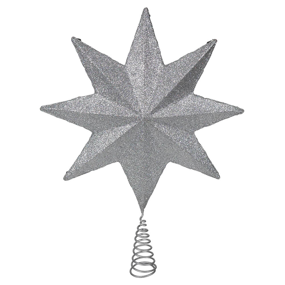Embroidered Silver & Gold Star Tree Topper