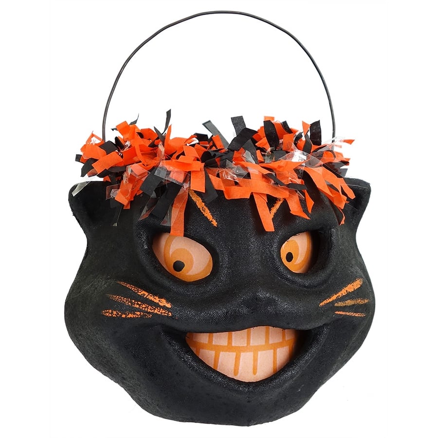 Festooned Black Cat Face Bucket