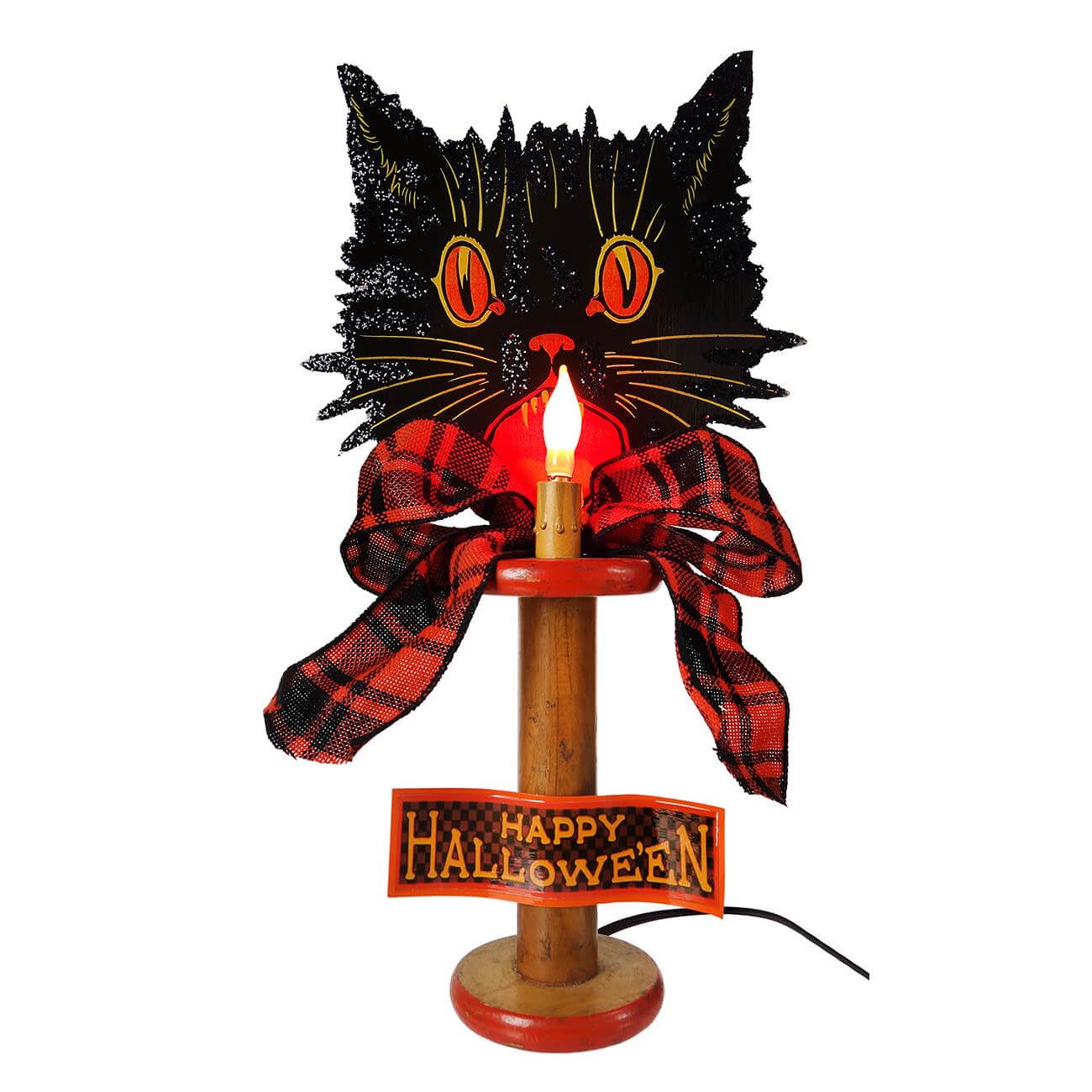 Scaredy Cat Face on Spindle Light Up