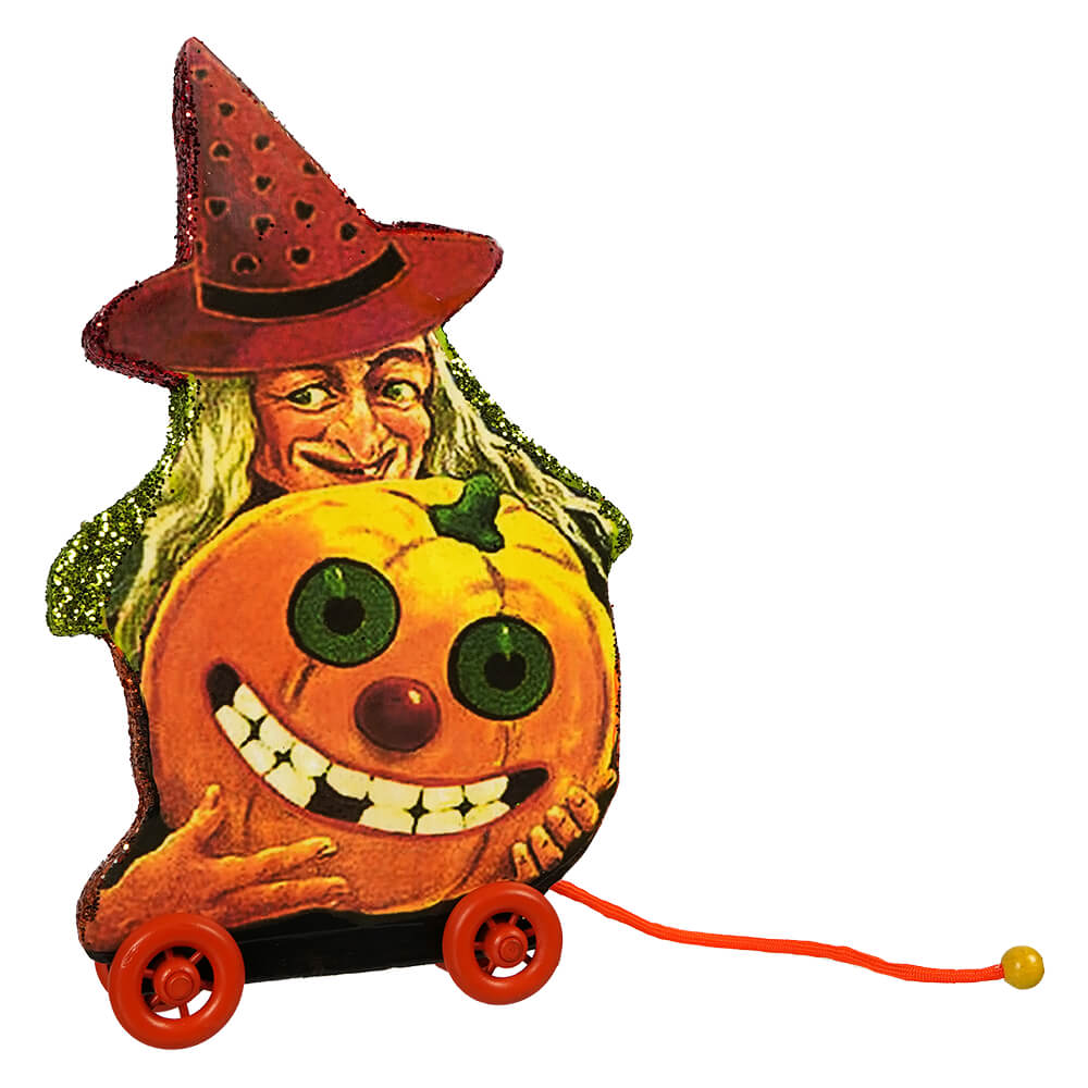 Jack-O-Lantern Witch Pull Toy