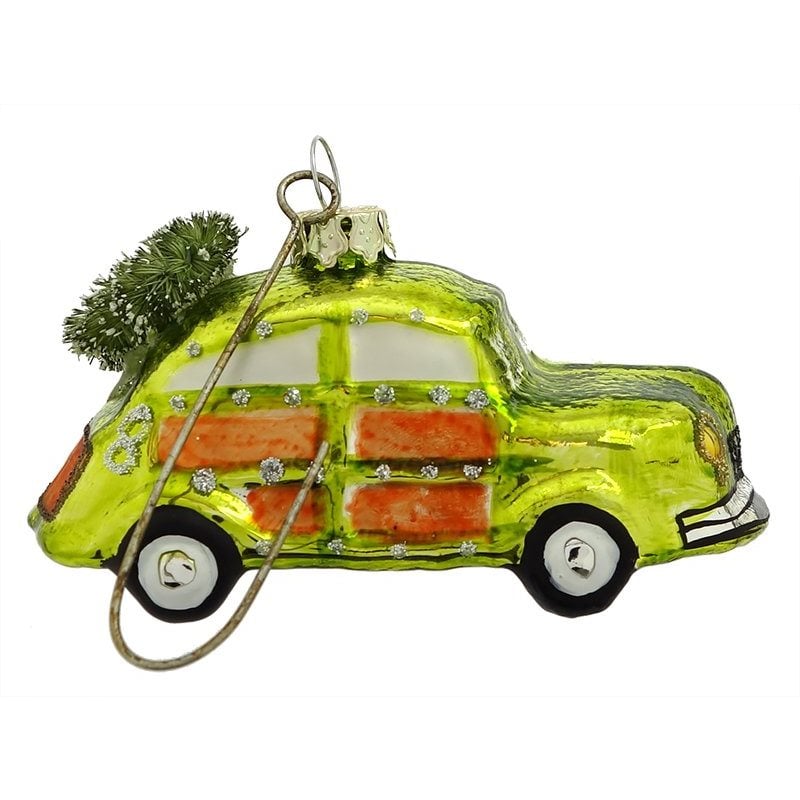 Green Retro Woody Car Ornament
