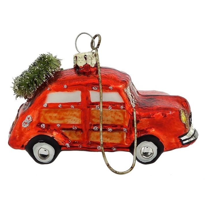 Red Retro Woody Car Ornament