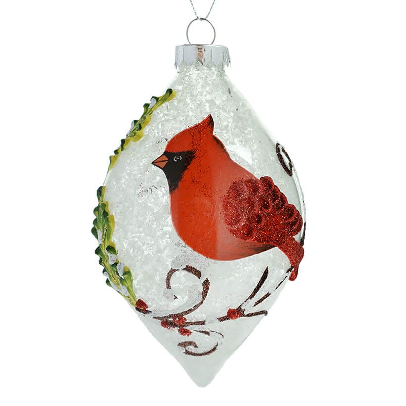 Glass Ornament With Cardinal
