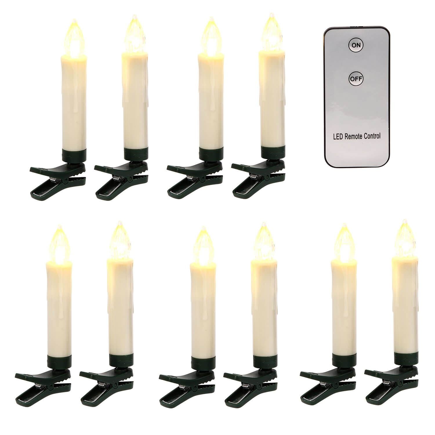 Remote Control LED Clip-On Candles Set/10