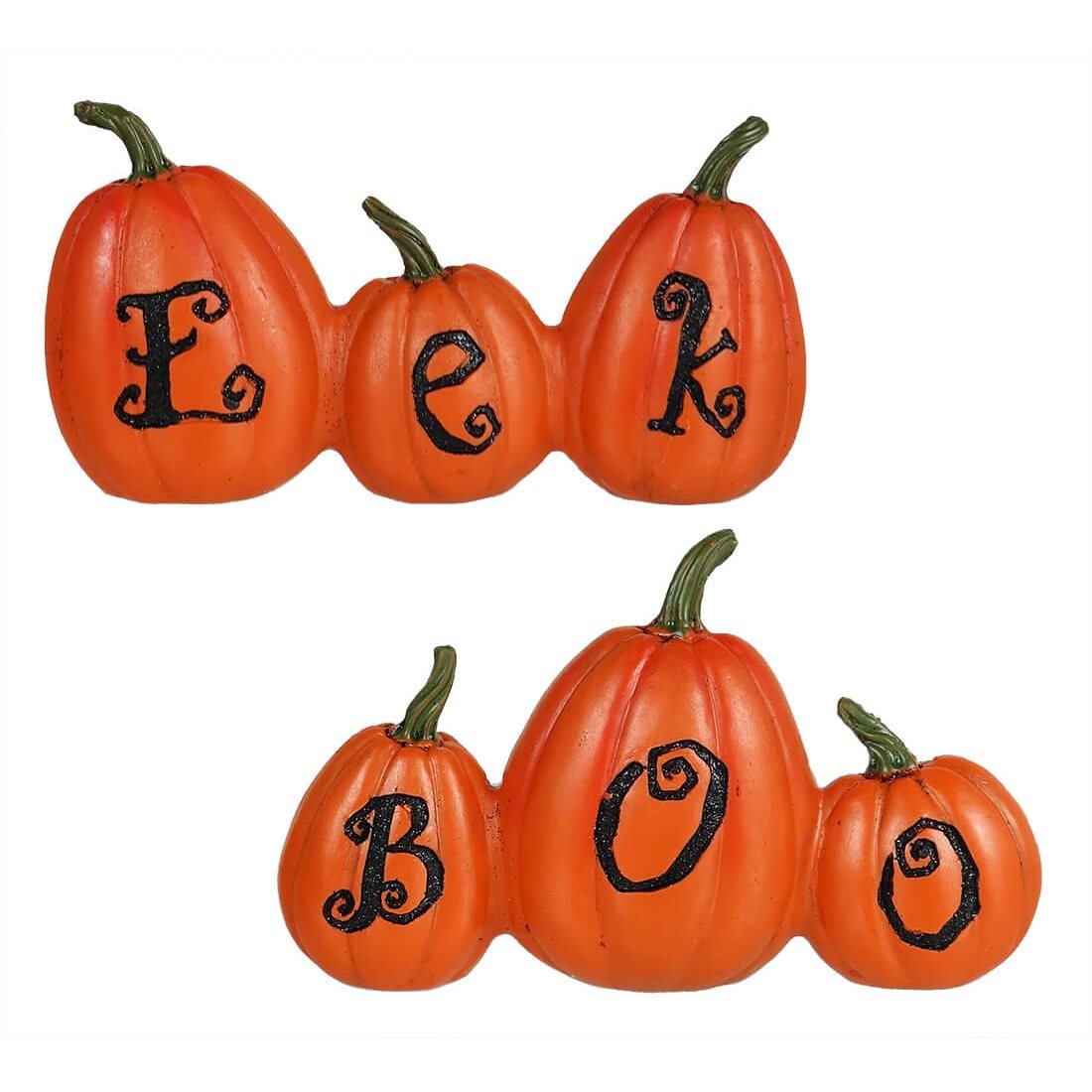 Boo & Eek Halloween Pumpkin Signs Set/2