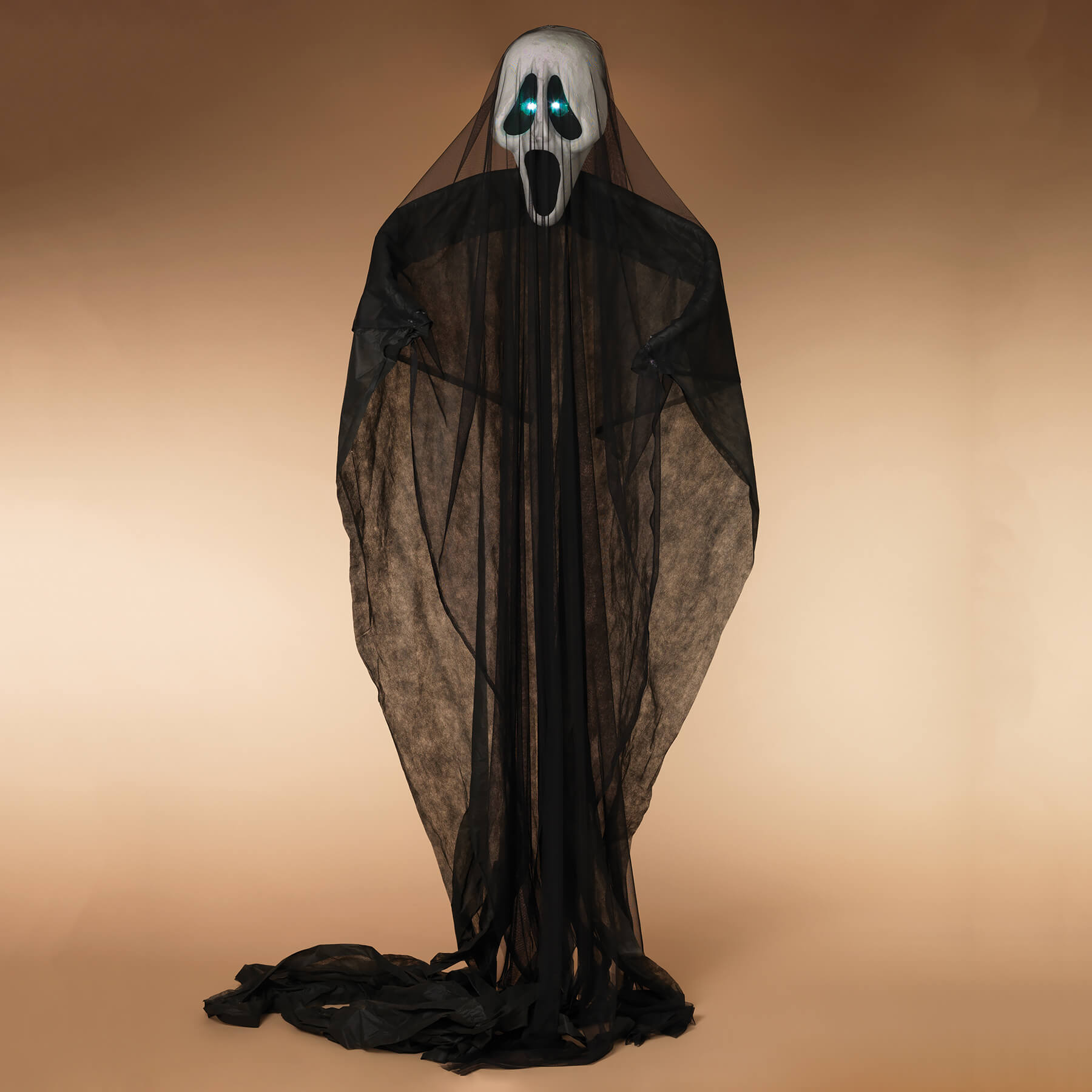 Black Lighted Fabric Hanging Ghost