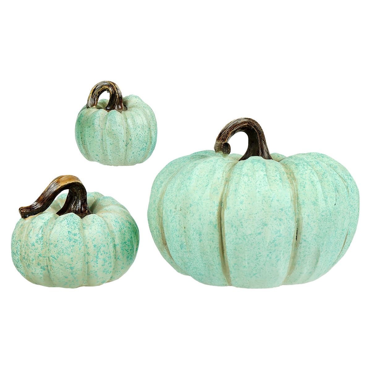 Turquoise Heirloom Pumpkin Set/3