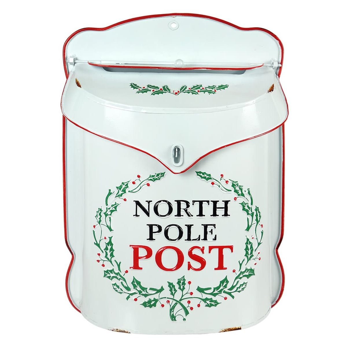 White North Pole Post Mailbox