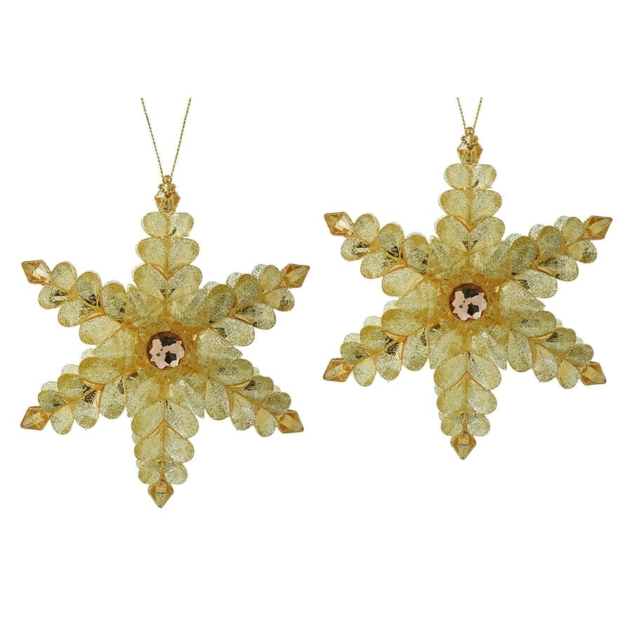 Gold Snowflake Ornaments Set/2