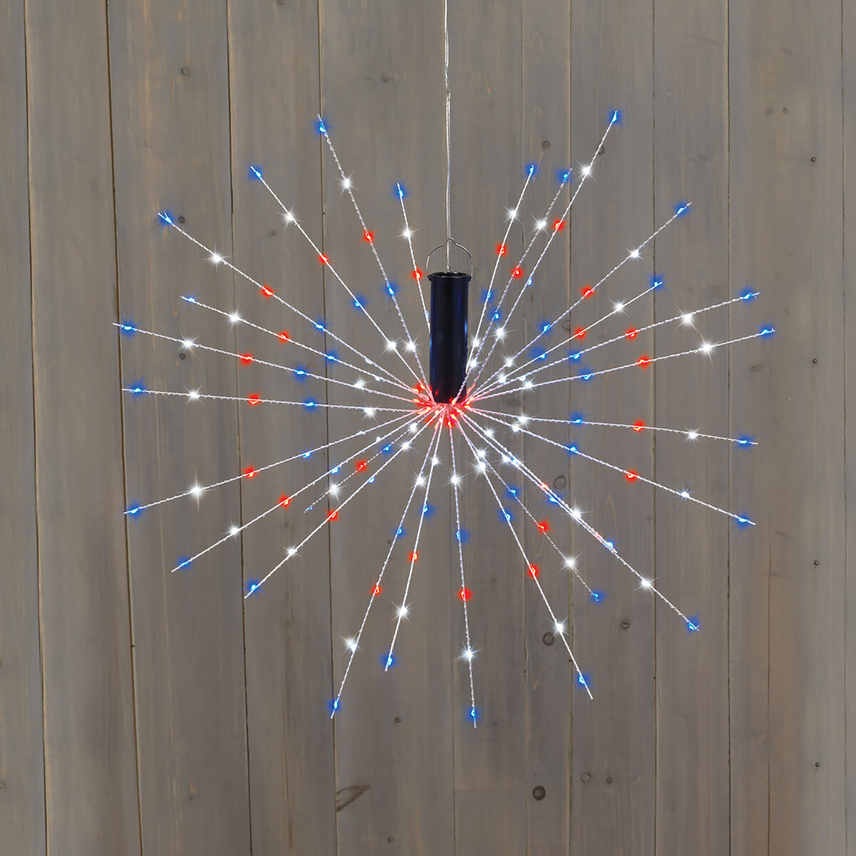 Red, White & Blue LED Starburst Light Stake With 3 Functions