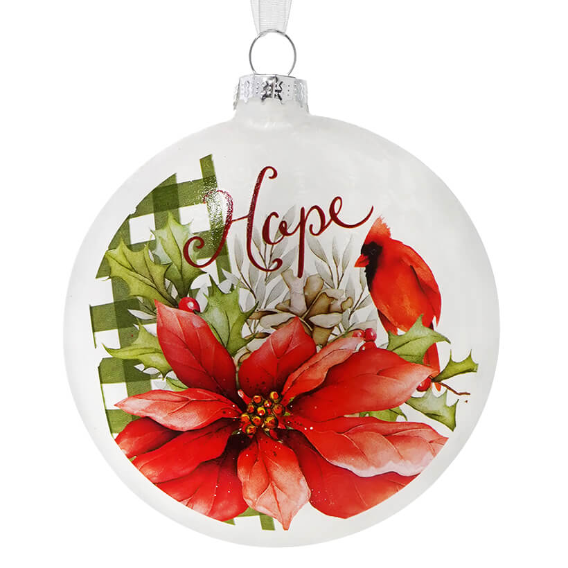 Frosted Hope Poinsettia Ornament
