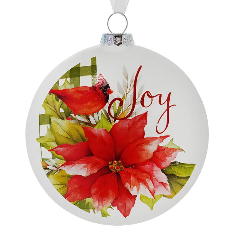 Frosted Joy Poinsettia Ornament
