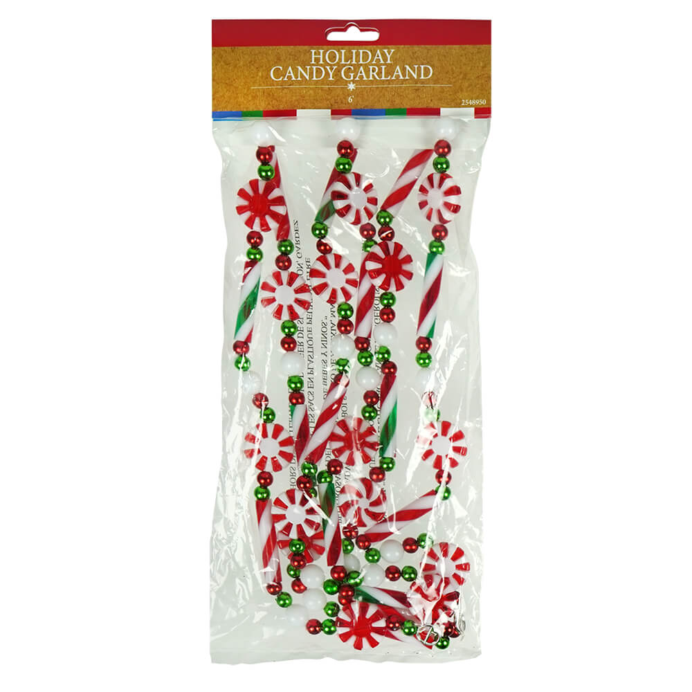 Red, White & Green Holiday Candy Garland