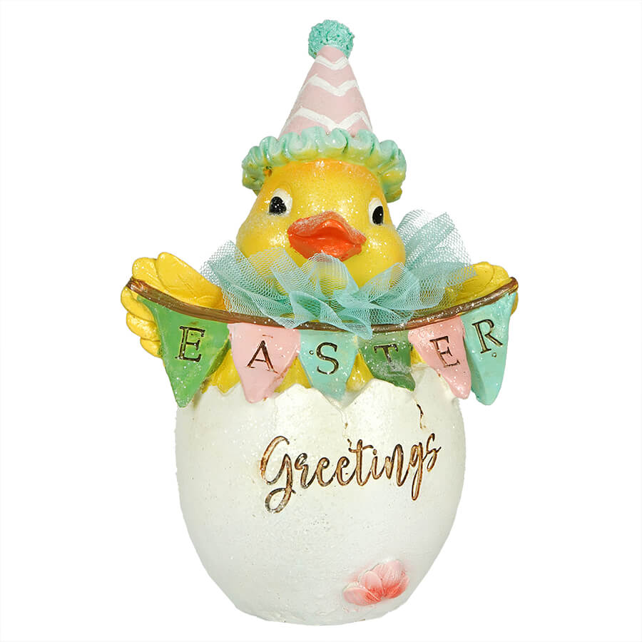 Easter Greetings Banner Chick Figure