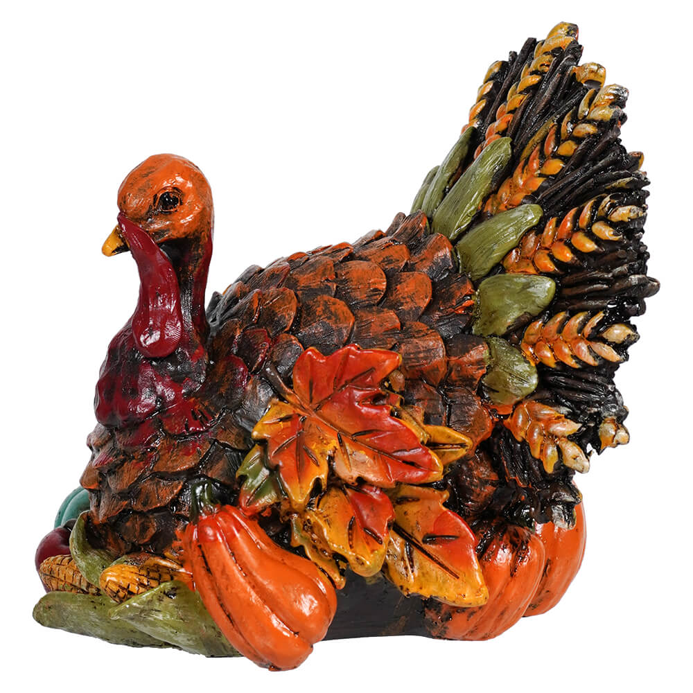 Resin Bountiful Harvest Turkey Figurine