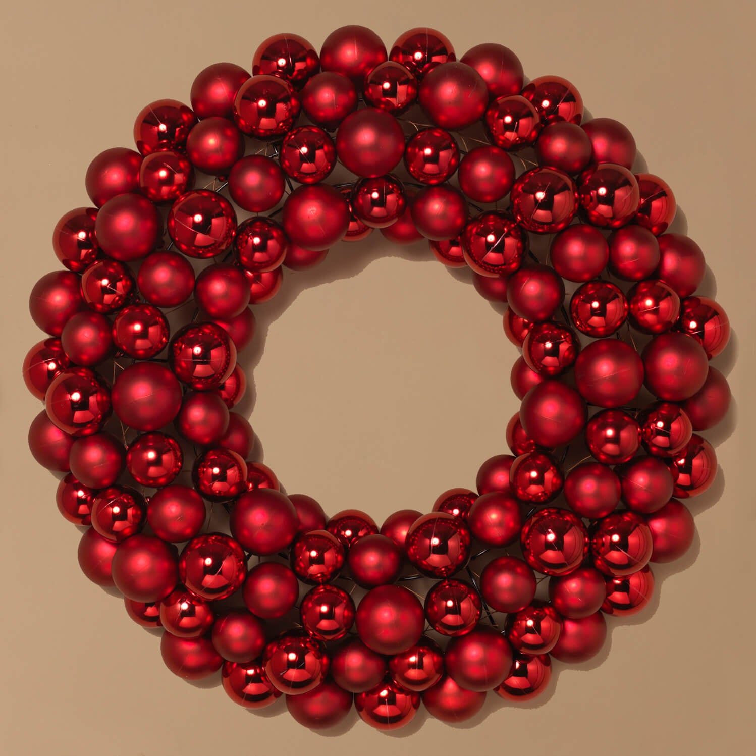Red Holiday Shatterproof Ornament Wreath