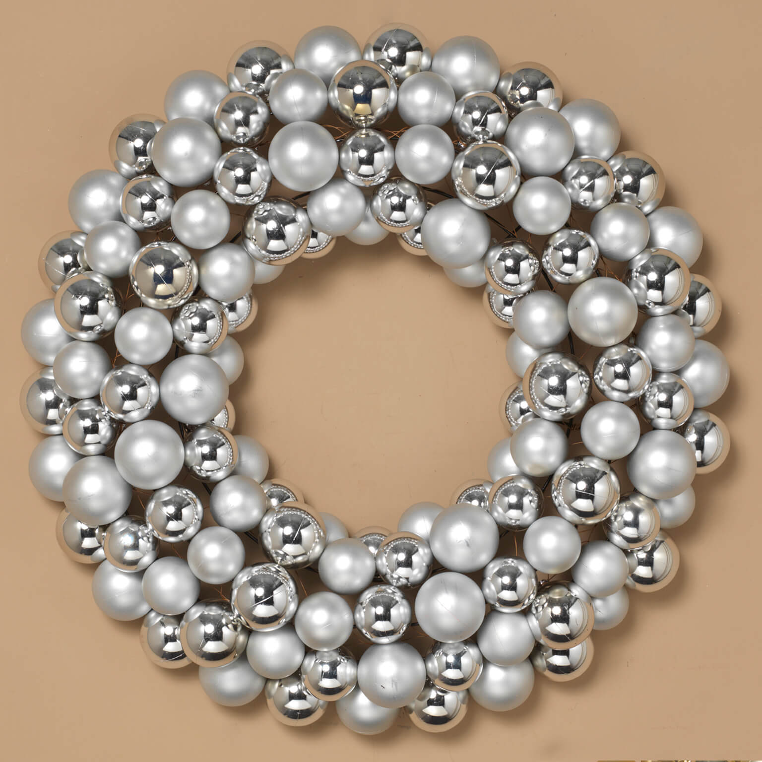 Silver Holiday Shatterproof Ornament Wreath