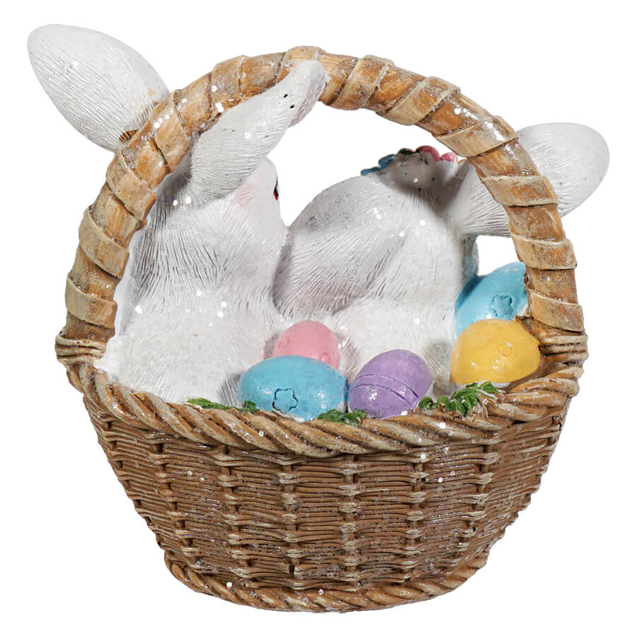 Easter Basket With Snuggling Bunnies