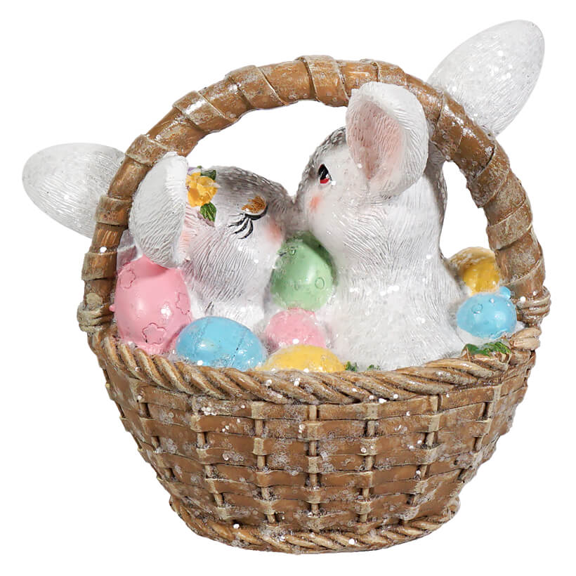 Easter Basket With Hugging Bunnies