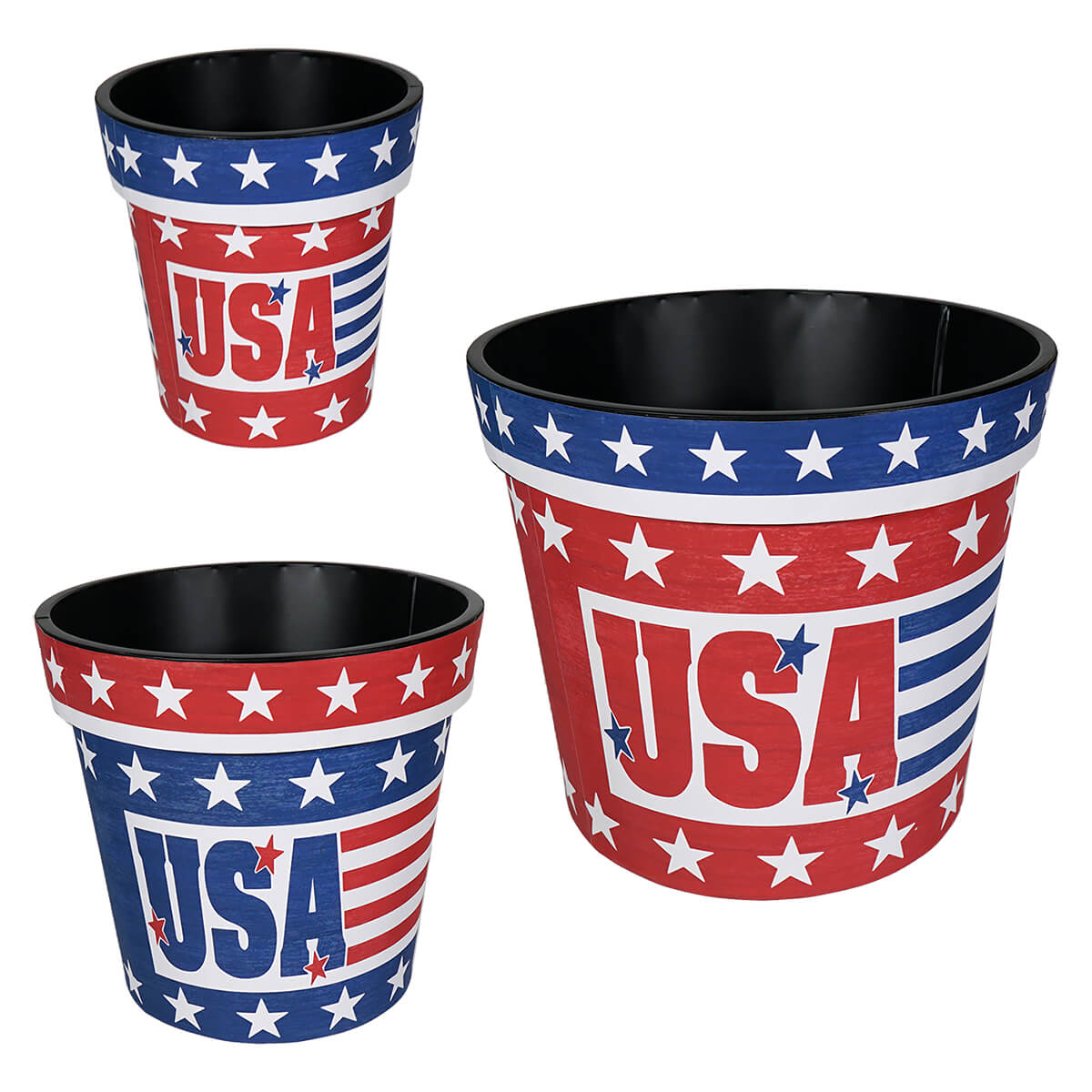 Nesting Metal Americana U.S.A. Buckets Set/3