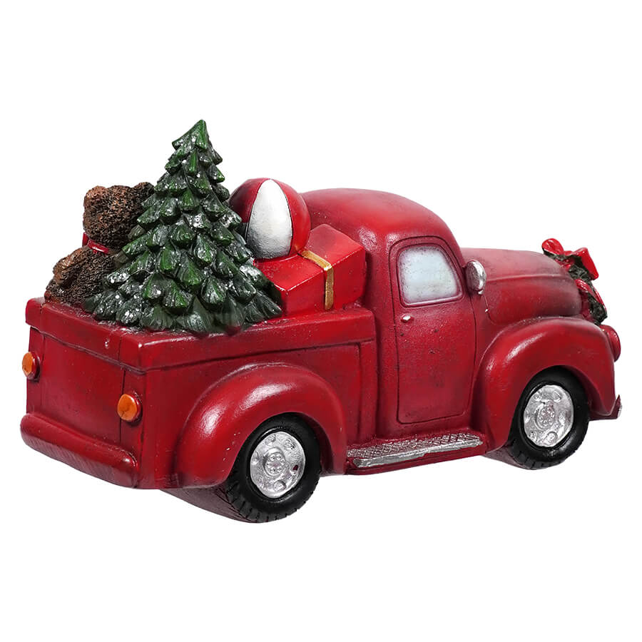 Holiday Red Truck With Santa Delivering Presents