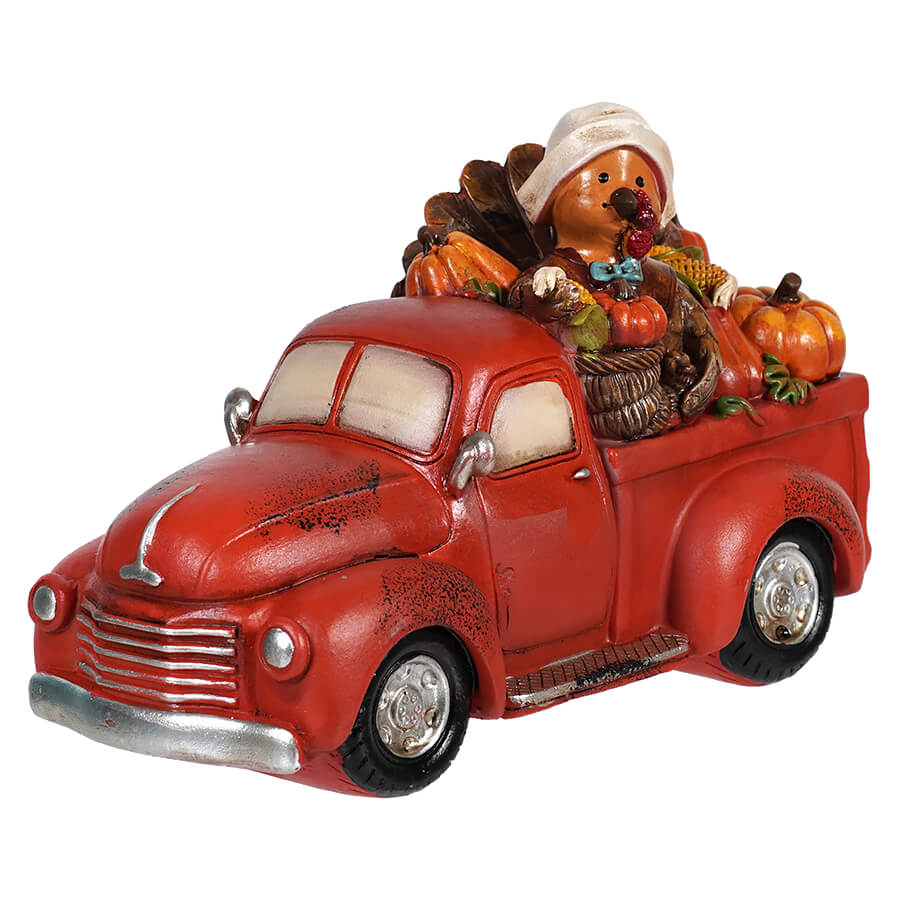 Red Harvest Truck With Turkey & Pumpkins