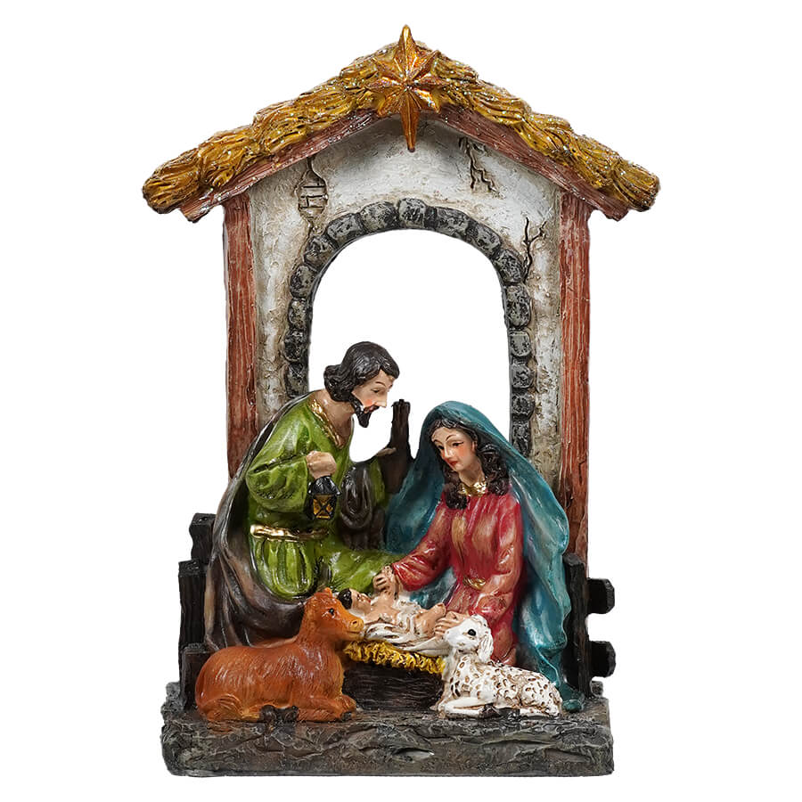 Holy Family Stable Scene With Animals